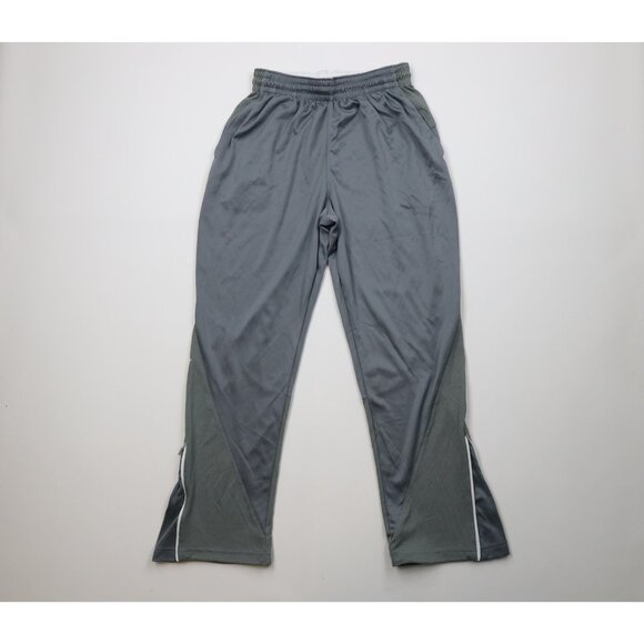 Vintage Y2K Nike Air Jordan Mens XL Jumpan Wide Leg Sweatpants Pants Gray Silver - Picture 1 of 14